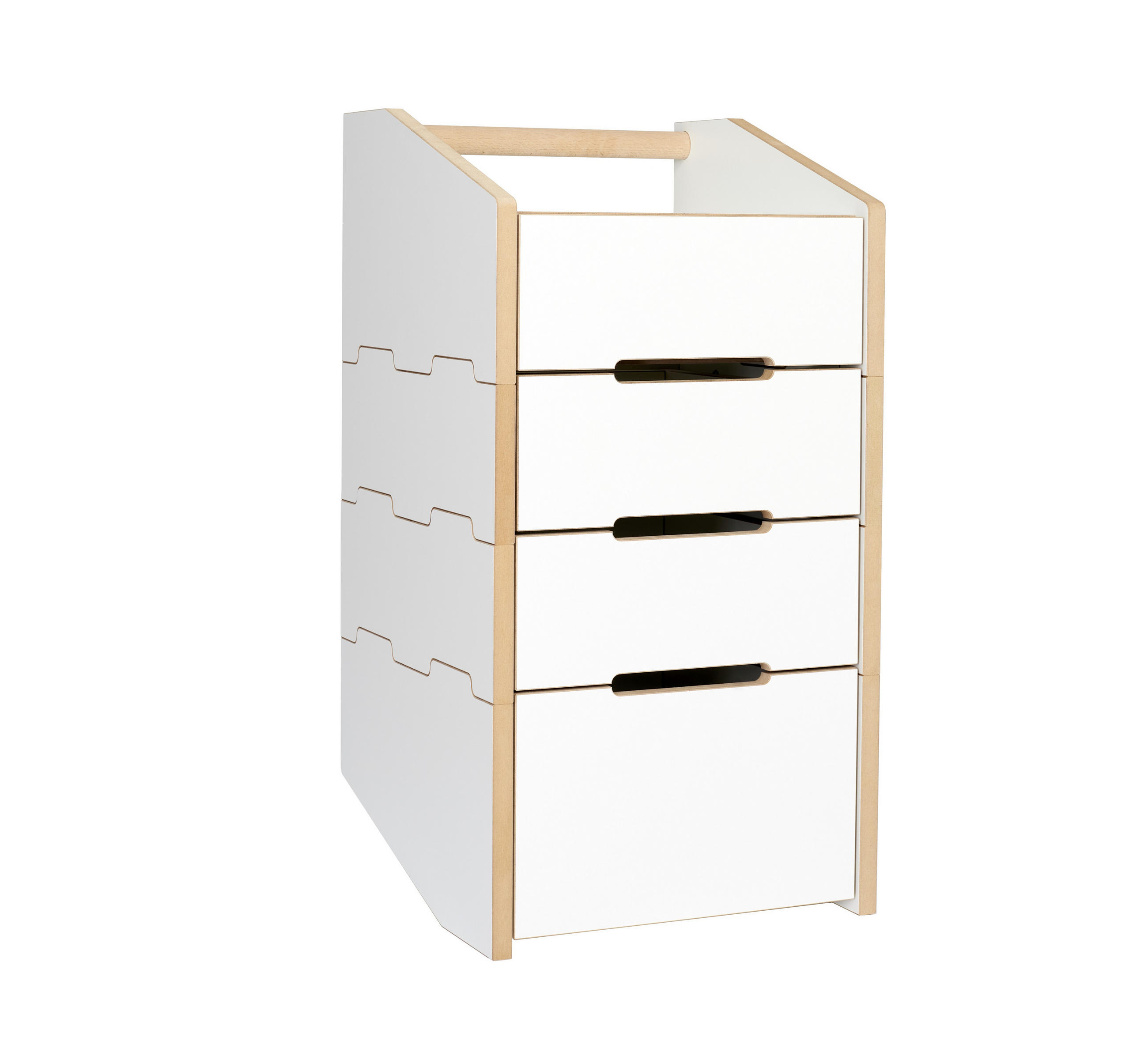 ROLLCONTAINER Weiß, Buchefarben  - Buchefarben/Weiß, MODERN, Holzwerkstoff/Kunststoff (39/75,6/40cm) - Tojo