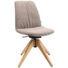 STUHL  in Flachgewebe  - Ecru/Eichefarben, Design, Holz/Textil (46/85-88/55cm) - Johann Jakob