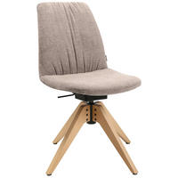 STUHL  in Flachgewebe  - Ecru/Eichefarben, Design, Holz/Textil (46/85-88/55cm) - Johann Jakob