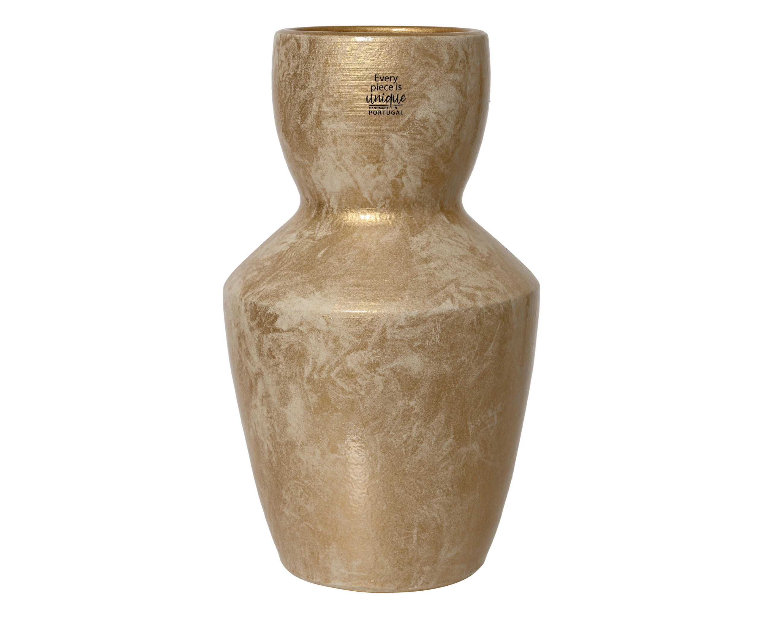 VÁZA  - aranyszínű/fehér, Basics, kerámia (23/23/40cm)