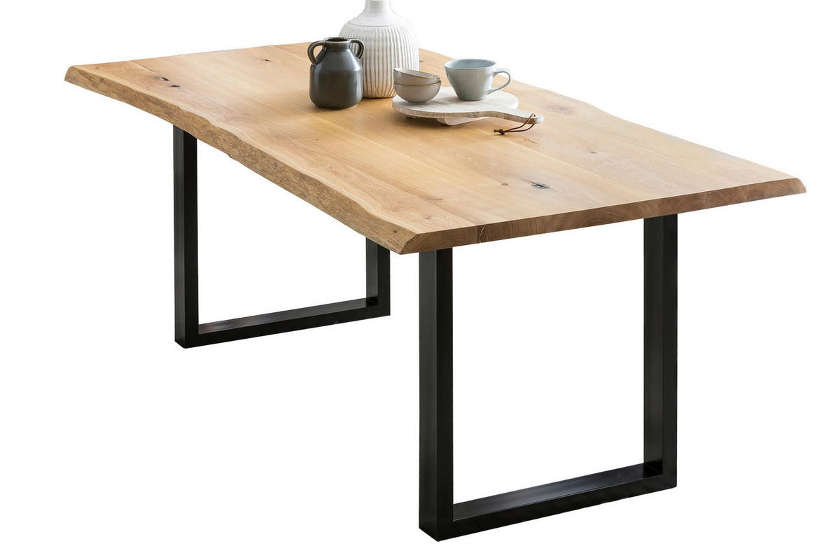 ESSTISCH in Holz 140/80/75 cm  - Schwarz/Naturfarben, MODERN, Holz/Metall (140/80/75cm) - Livetastic