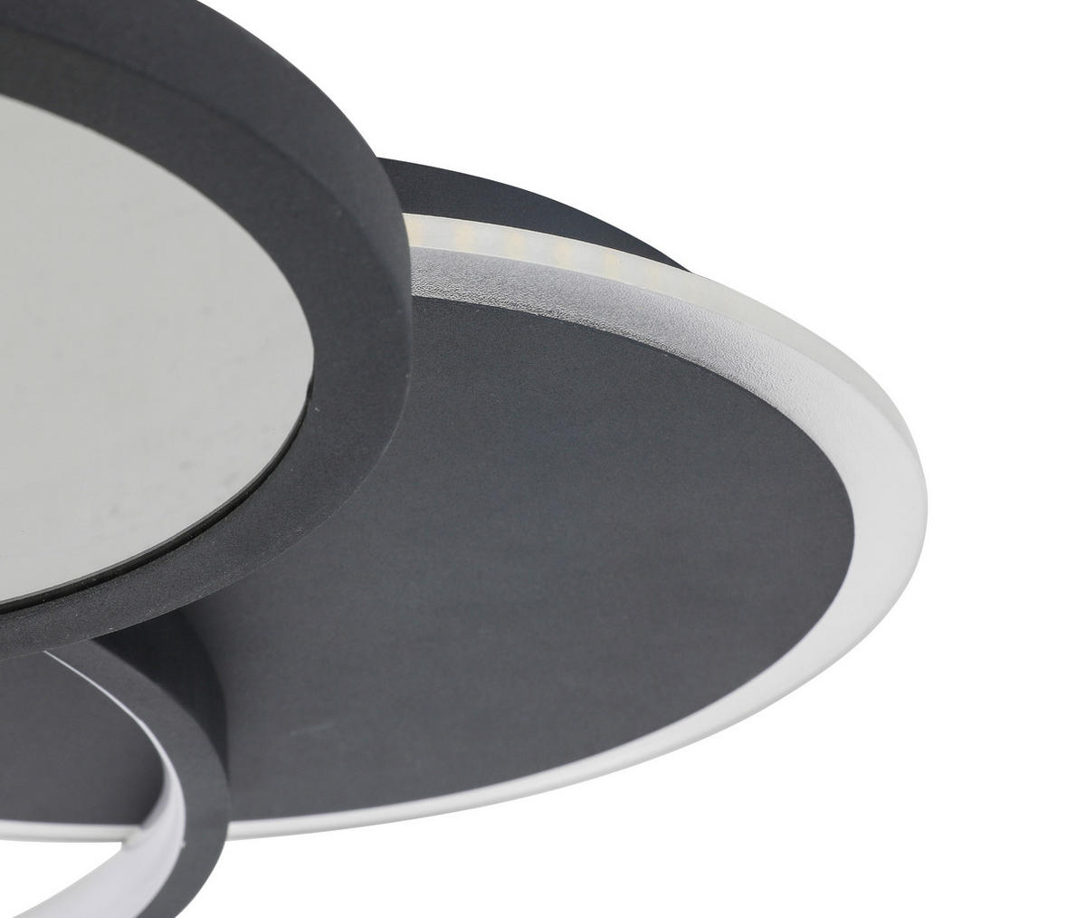 PLAFONIERĂ CU LED - negru, Lifestyle, plastic/metal (55/45/7,5cm) - Novel