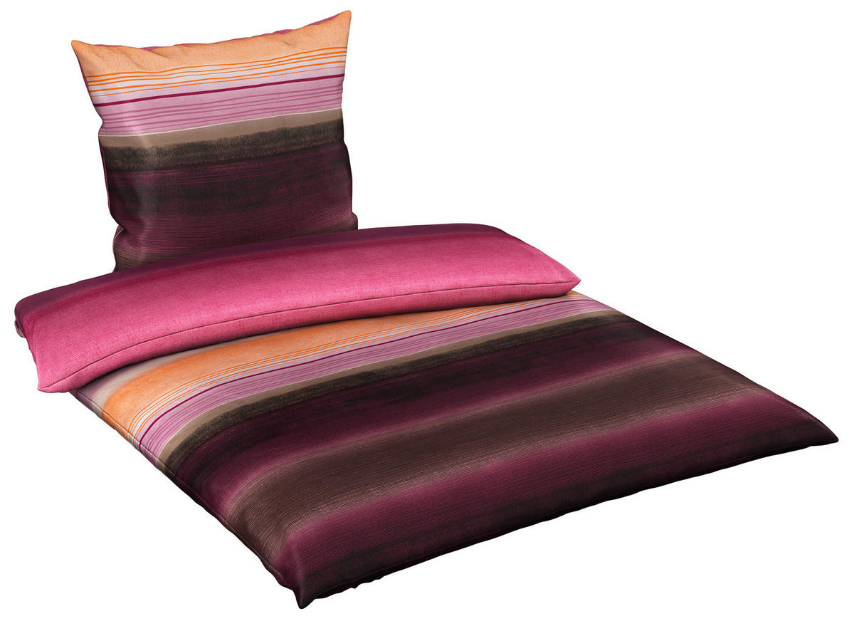 BETTWÄSCHE Satin 155/220 cm  - Rosa/Grau, Textil (155/220cm) - Bio:Vio