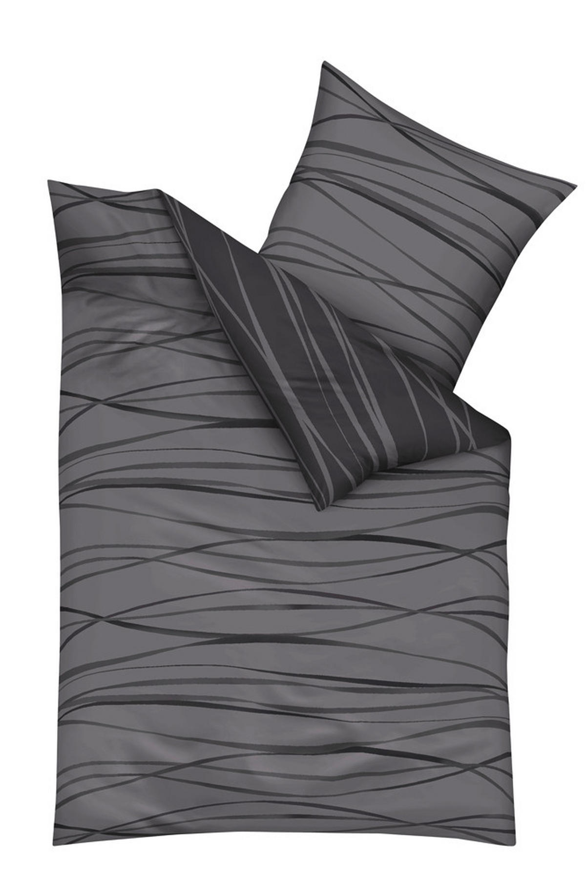 POSTELJNINA MOTION, SIVA MOTION 140/200 cm saten siva  - siva, Konvencionalno, tekstil (140/200cm) - Kaeppel