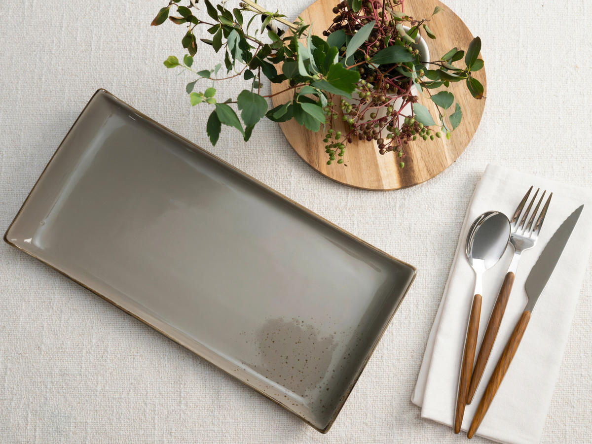 SERVIERPLATTEN-SET 2-teilig 16,5/33 cm  - Grau, Trend, Keramik (16,5/33cm) - Creatable