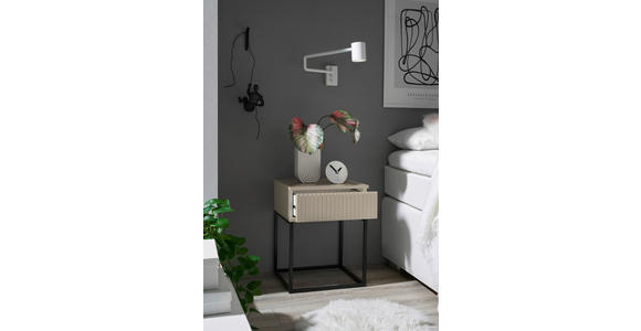 NACHTKÄSTCHEN 40/51,7/38,5 cm  in Schwarz, Kaschmir  - Kaschmir/Schwarz, MODERN, Holzwerkstoff/Metall (40/51,7/38,5cm) - Carryhome