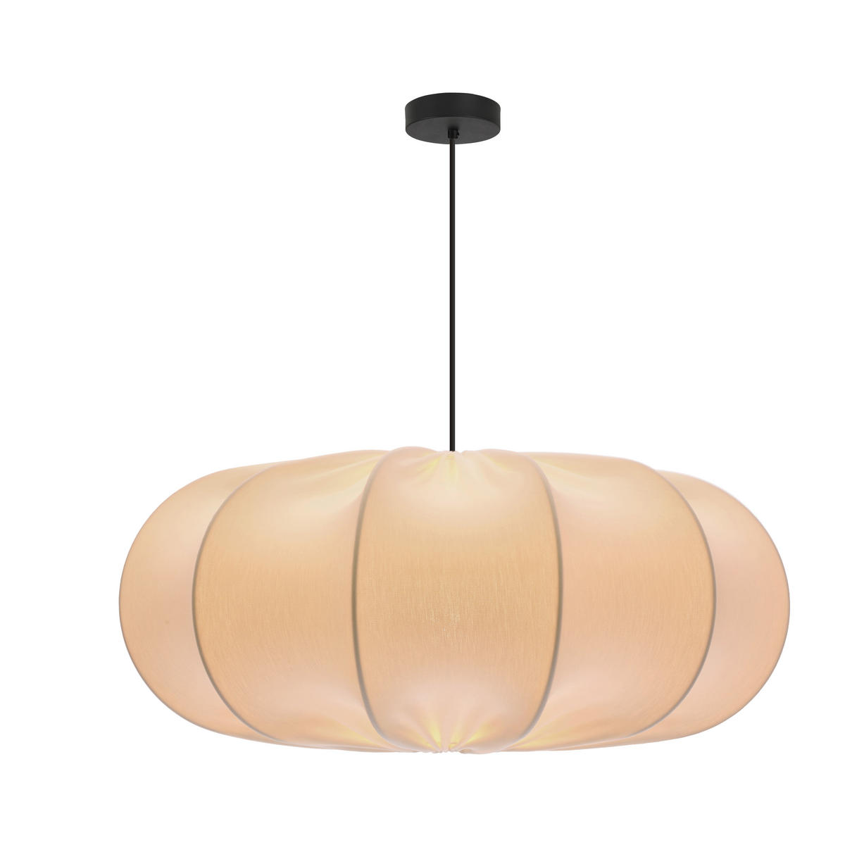 PENDELLEUCHTE 52/52/120 cm  - Hellbraun/Schwarz, KONVENTIONELL, Kunststoff/Metall (52/52/120cm)