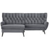 ECKSOFA in Mikrofaser Grau  - Schwarz/Grau, Design, Holz/Textil (165/237cm) - Stylife