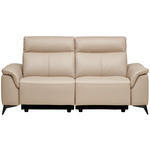 3-SITZER-SOFA  in Echtleder Beige   - Beige/Schwarz, Design, Leder/Metall (208/105/98cm) - Belluti