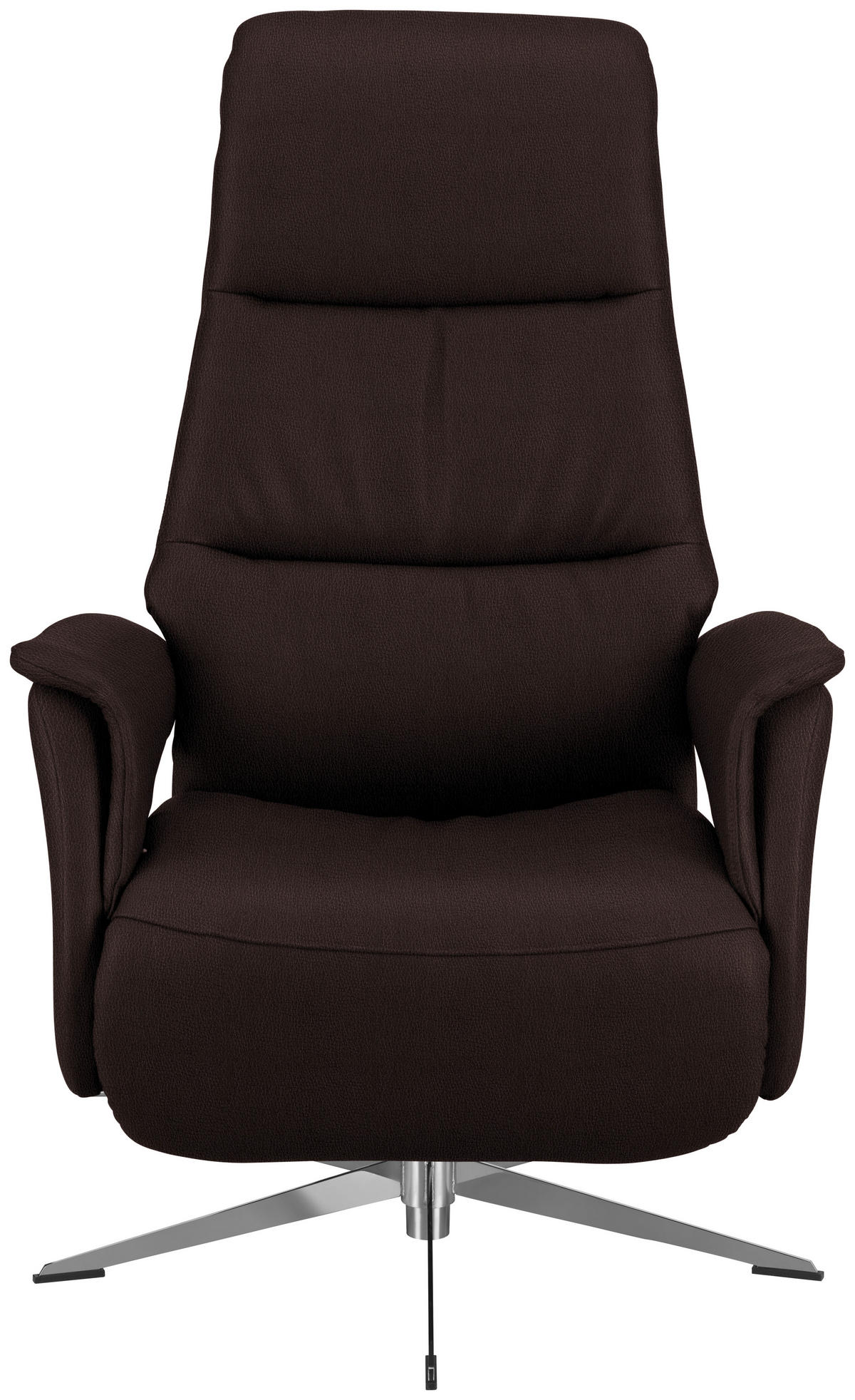 RELAXSESSEL in Leder Dunkelbraun  - Chromfarben/Dunkelbraun, Design, Leder/Metall (74/108/86cm) - Welnova