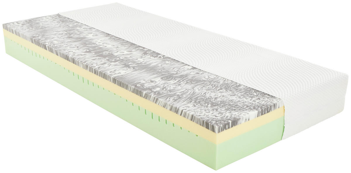 VISCOMATRATZE THERMO FIT H3 90/200 cm Höhe ca. 21 cm  - Weiß, Textil (90/200cm) - Ele