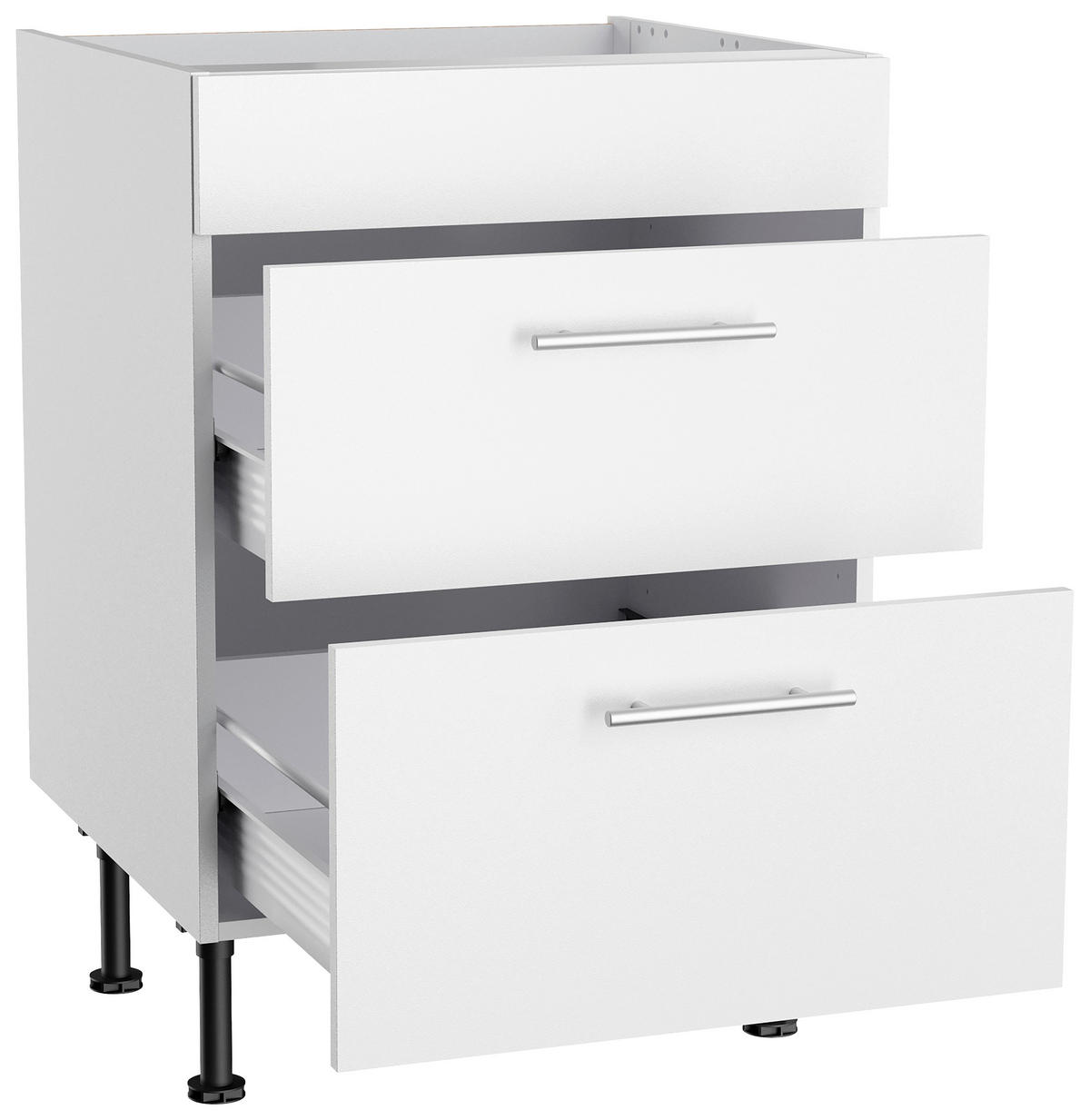 ECKKÜCHE 200/270 cm  in Weiß  - Edelstahlfarben/Anthrazit, Basics, Holzwerkstoff/Metall (200/270cm) - Optifit