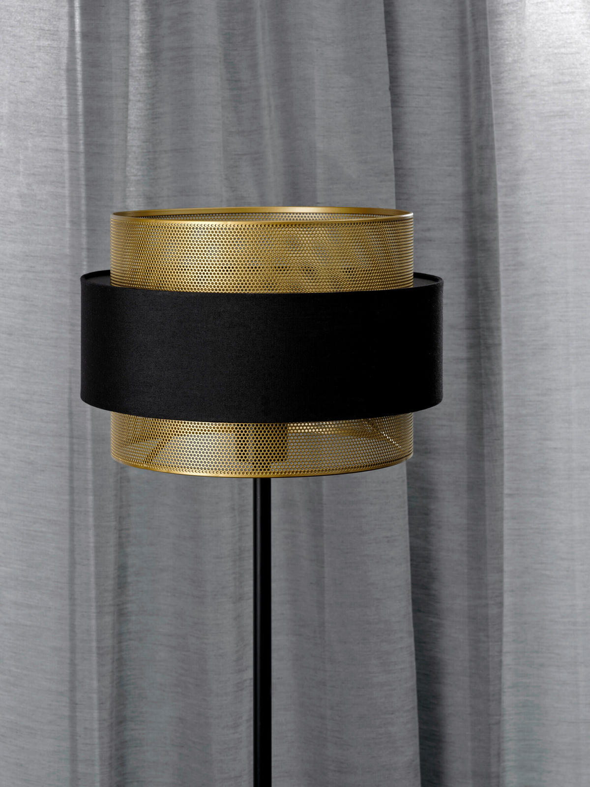 STEHLEUCHTE 30/175 cm   - Goldfarben/Schwarz, KONVENTIONELL, Textil/Metall (30/175cm) - Osram