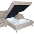 WOHNLANDSCHAFT in Struktur Creme  - Creme/Schwarz, KONVENTIONELL, Textil/Metall (253/357/188cm) - Carryhome