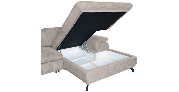 WOHNLANDSCHAFT in Struktur Creme  - Creme/Schwarz, KONVENTIONELL, Textil/Metall (253/357/188cm) - Carryhome