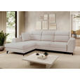 ECKSOFA Beige Chenille  - Beige/Schwarz, KONVENTIONELL, Textil/Metall (185/240cm) - Carryhome