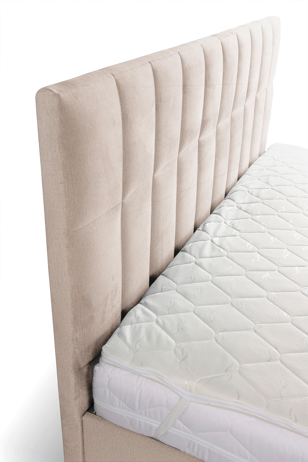 BOXBETT 180/200 cm  in Creme  - Creme/Schwarz, KONVENTIONELL, Holz/Textil (180/200cm) - Boxxx