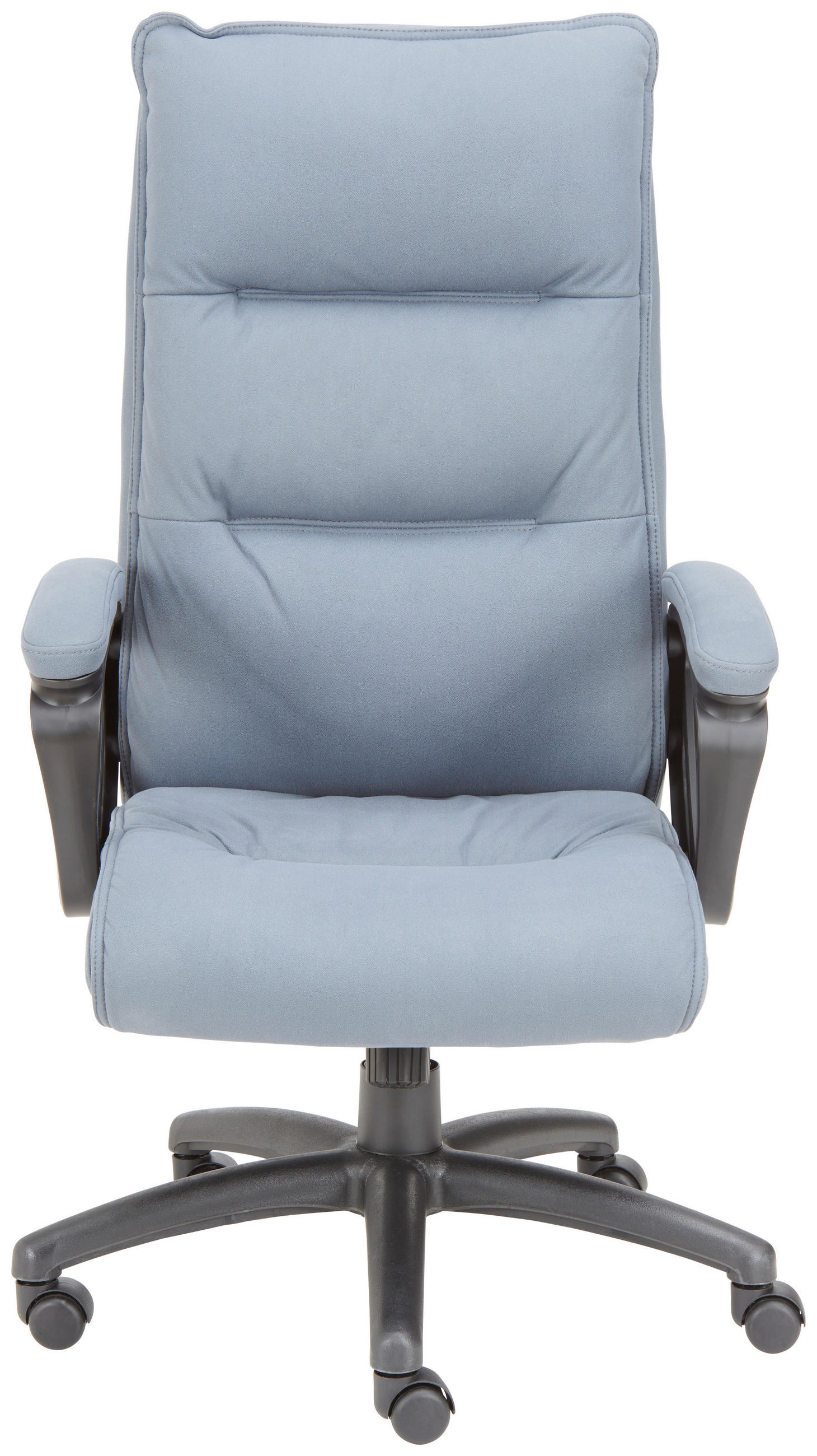 Thumbnail - Venda Chefsessel, Grau, Schwarz, Metall, Textil, Drehkreuz, 64x109-117x73 cm, Sitzfläche 360° drehbar, Arbeitszimmer, Bü...