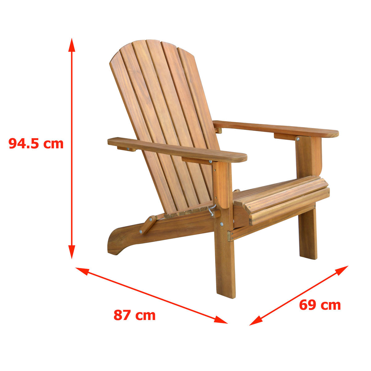 ZAHRADNÍ RELAXAČNÍ ŽIDLE, dřevo - barvy akácie, Basics, dřevo (84/69/93cm) - Prestige Home
