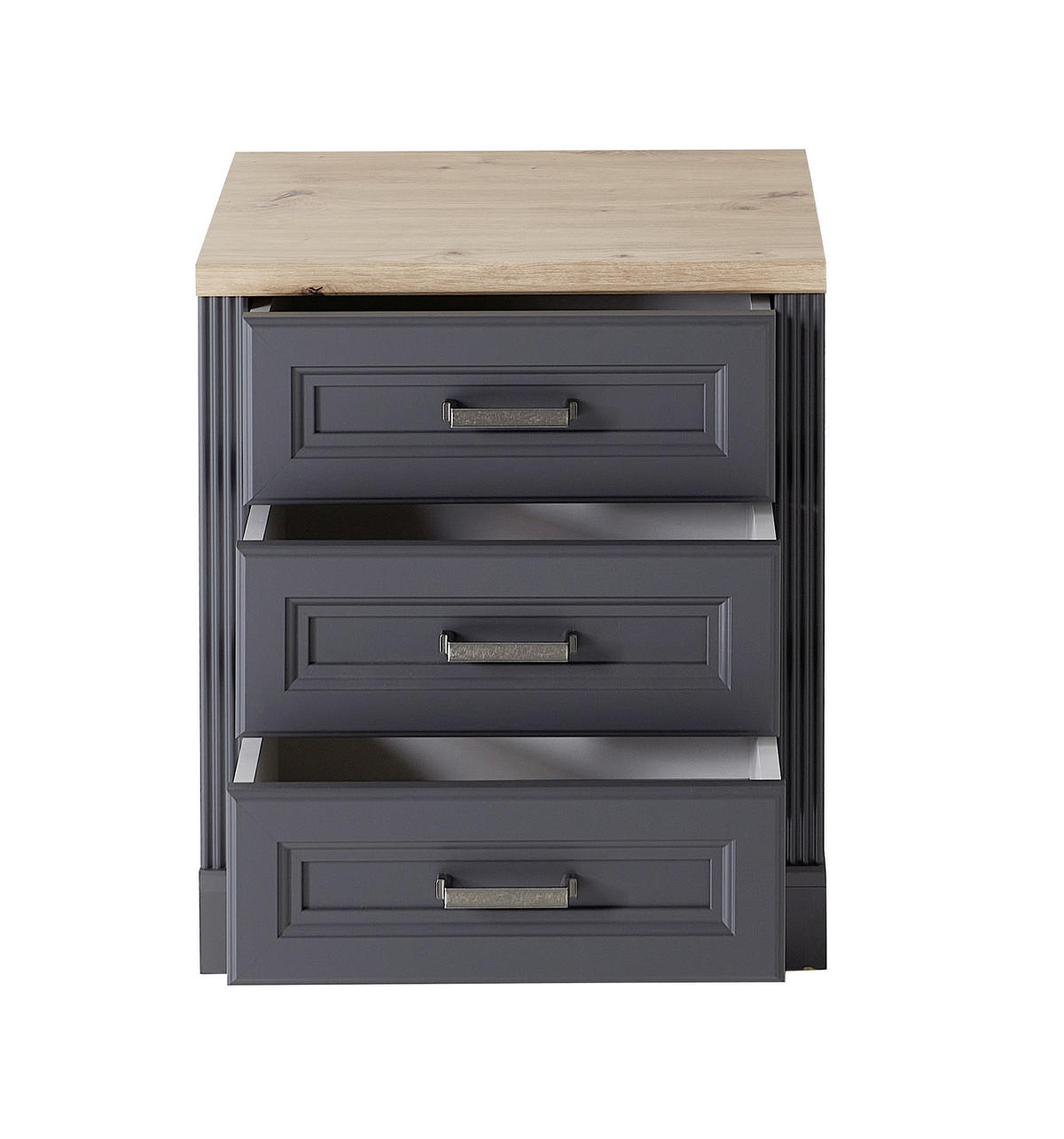 Rollbox  54/62/39 cm  - grafit/stejar Artisan, Romantik / Landhaus, metal/material pe bază de lemn (54/62/39cm) - Landscape