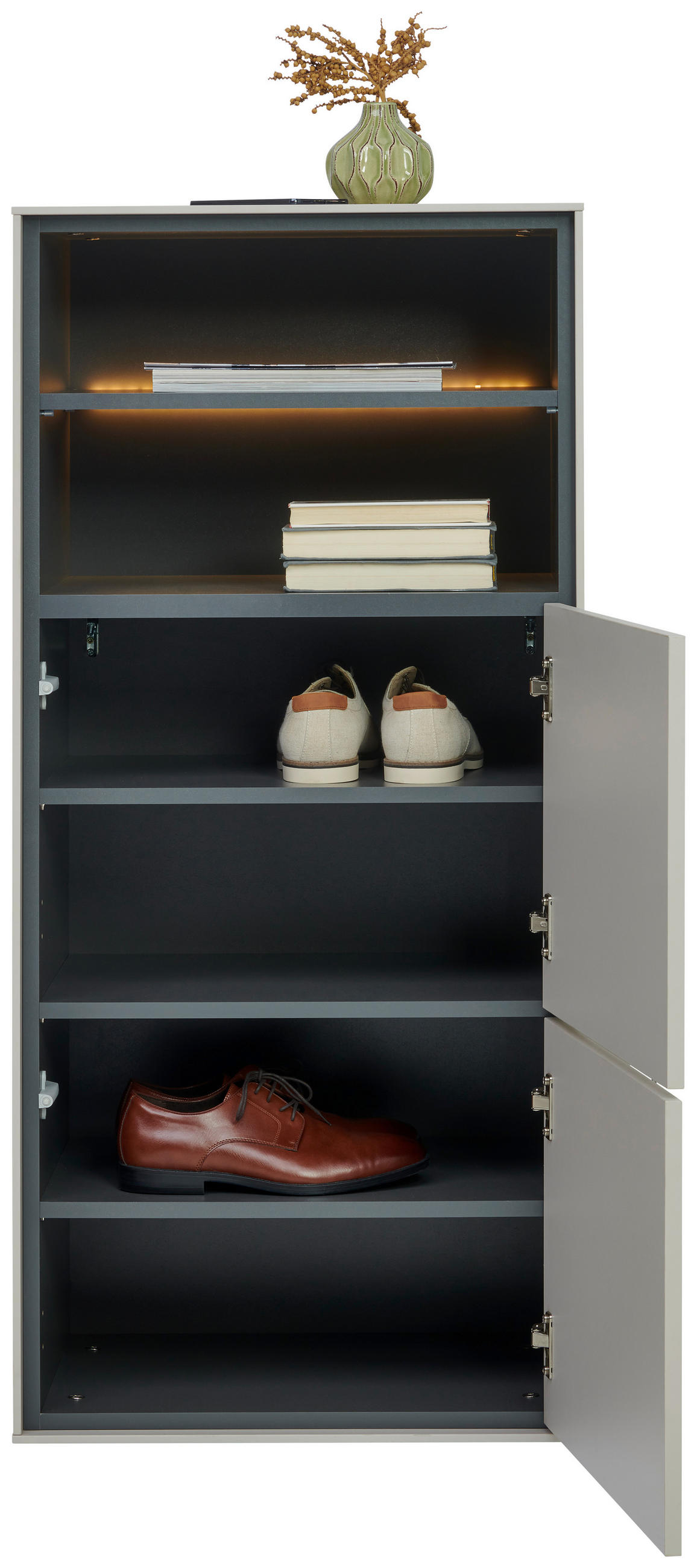 SCHUHSCHRANK Kaschmir  - Kaschmir, Design, Holzwerkstoff (55/118/41cm) - Voleo