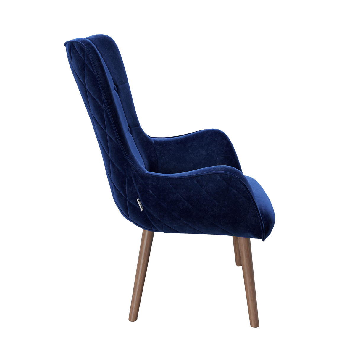 FOTELJ Z OPORO ZA GLAVO,  modra tekstil - modra/rjava, Konvencionalno, tekstil/les (68/99/77cm) - Playboy