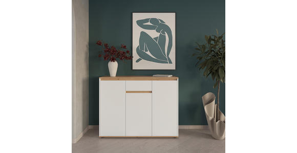 SIDEBOARD  120/93/38 cm 1 Schublade(n)  - Schwarz/Weiß, MODERN, Holzwerkstoff/Kunststoff (120/93/38cm) - Carryhome