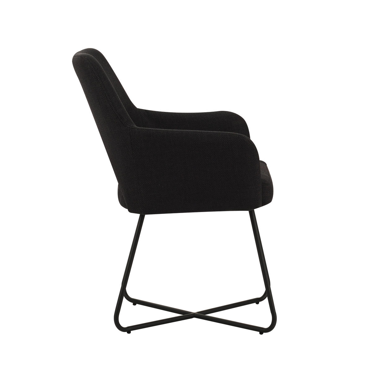 ŽIDLE S PODRUČKAMI, tkaná látka, černá - černá, Moderní, kov/textil (60/88/63,5cm) - MID.YOU
