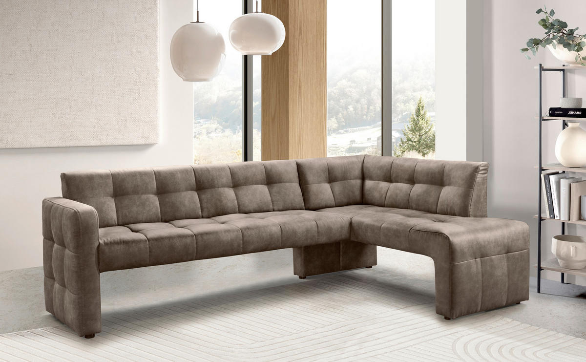 KLUPA KUTNA  taupe  drvo, tekstil, drvni materijal      - crna/taupe, Moderno, drvni materijal/drvo (245/157cm) - Livetastic
