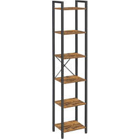 BÜCHERWAND Braun, Schwarz  - Schwarz/Braun, Basics, Holzwerkstoff/Metall (40/187,5/30cm) - Boxxx