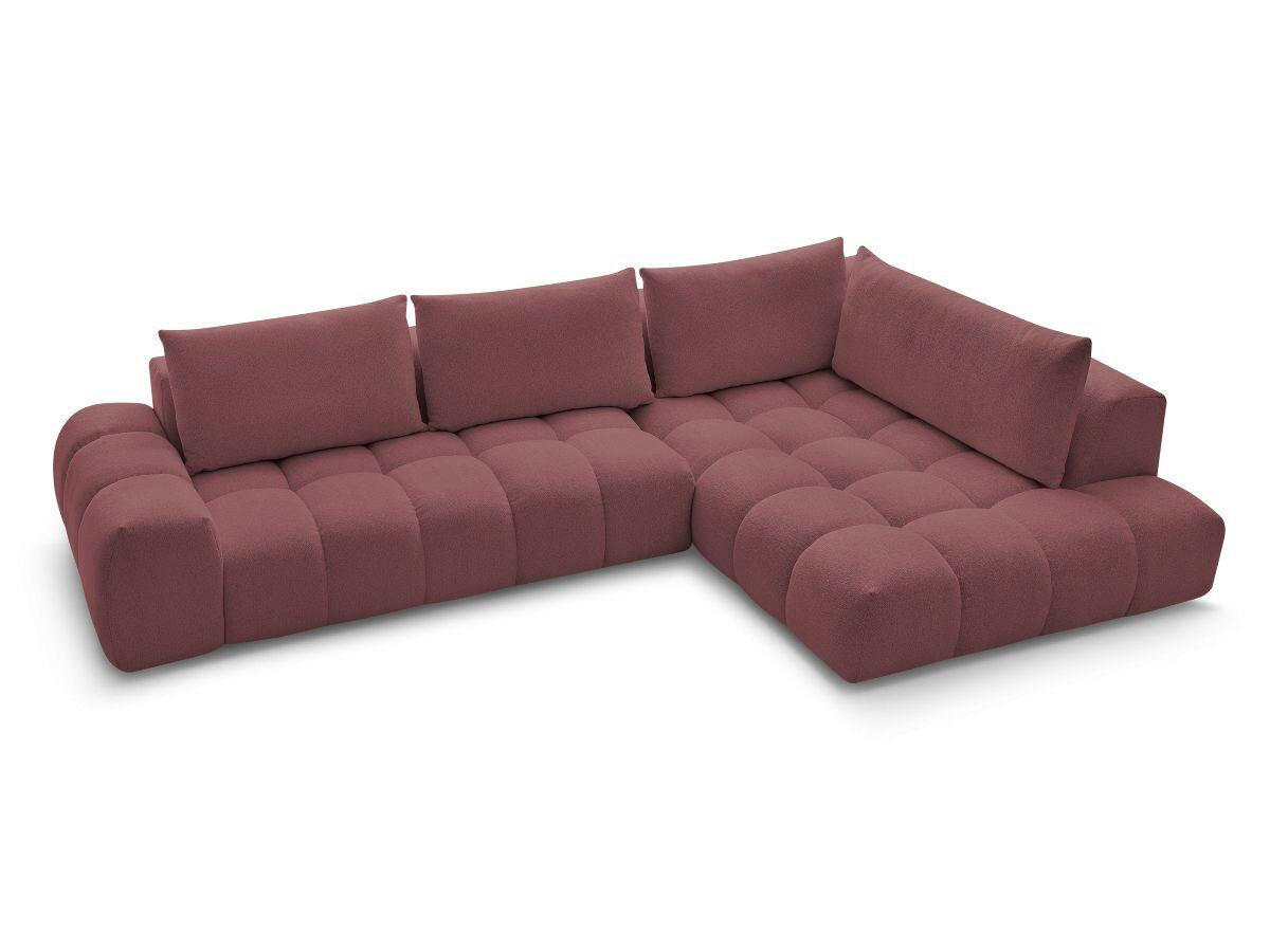 ECKSOFA Ottomane rechts  EVEREST Rot Flachgewebe  - Rot/Schwarz, MODERN, Kunststoff/Textil (352/210cm) - Livetastic