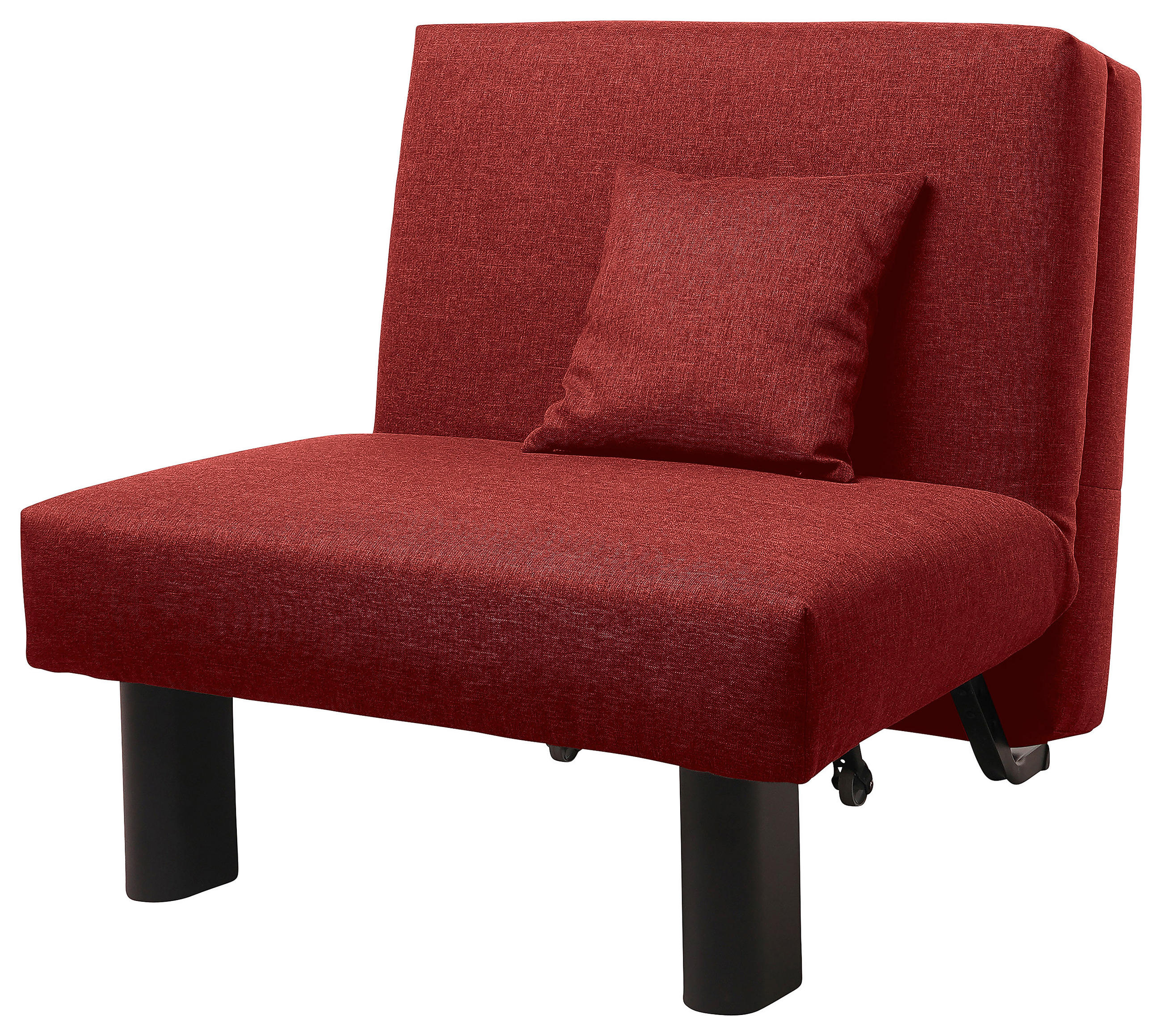 SCHLAFSESSEL  in Flachgewebe Rot  - Rot/Schwarz, Design, Textil/Metall (85/85/100cm) - Max Winzer