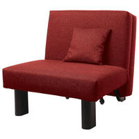 SCHLAFSESSEL  in Flachgewebe Rot  - Rot/Schwarz, Design, Textil/Metall (85/85/100cm) - Max Winzer