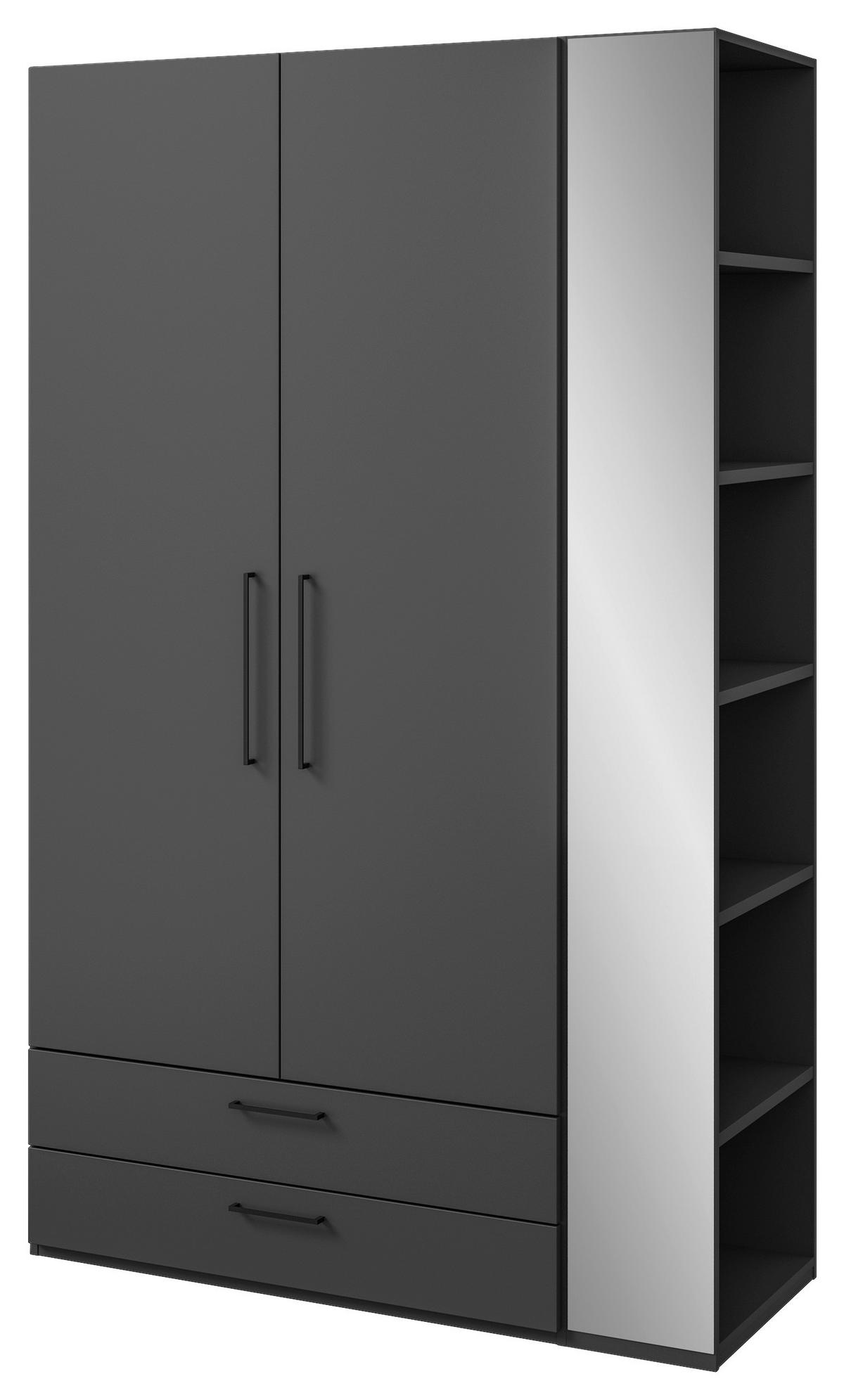 KLEIDERSCHRANK 2-türig Graphitfarben, Anthrazit  - Anthrazit/Graphitfarben, Design, Holzwerkstoff/Metall (126,3/213,6/59,3cm) - Cantus