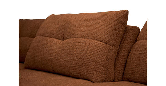 ECKSOFA Dunkelorange Chenille Armlehnenkissen, Rücken echt, Sitztiefenverstellung  - Dunkelorange/Schwarz, KONVENTIONELL, Textil/Metall (215/313cm) - Hom`in