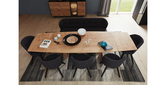 ESSTISCH in Holz, Metall 190(290)/95/77 cm - Eichefarben/Anthrazit, Natur, Holz/Metall (190(290)/95/77cm) - Valnatura
