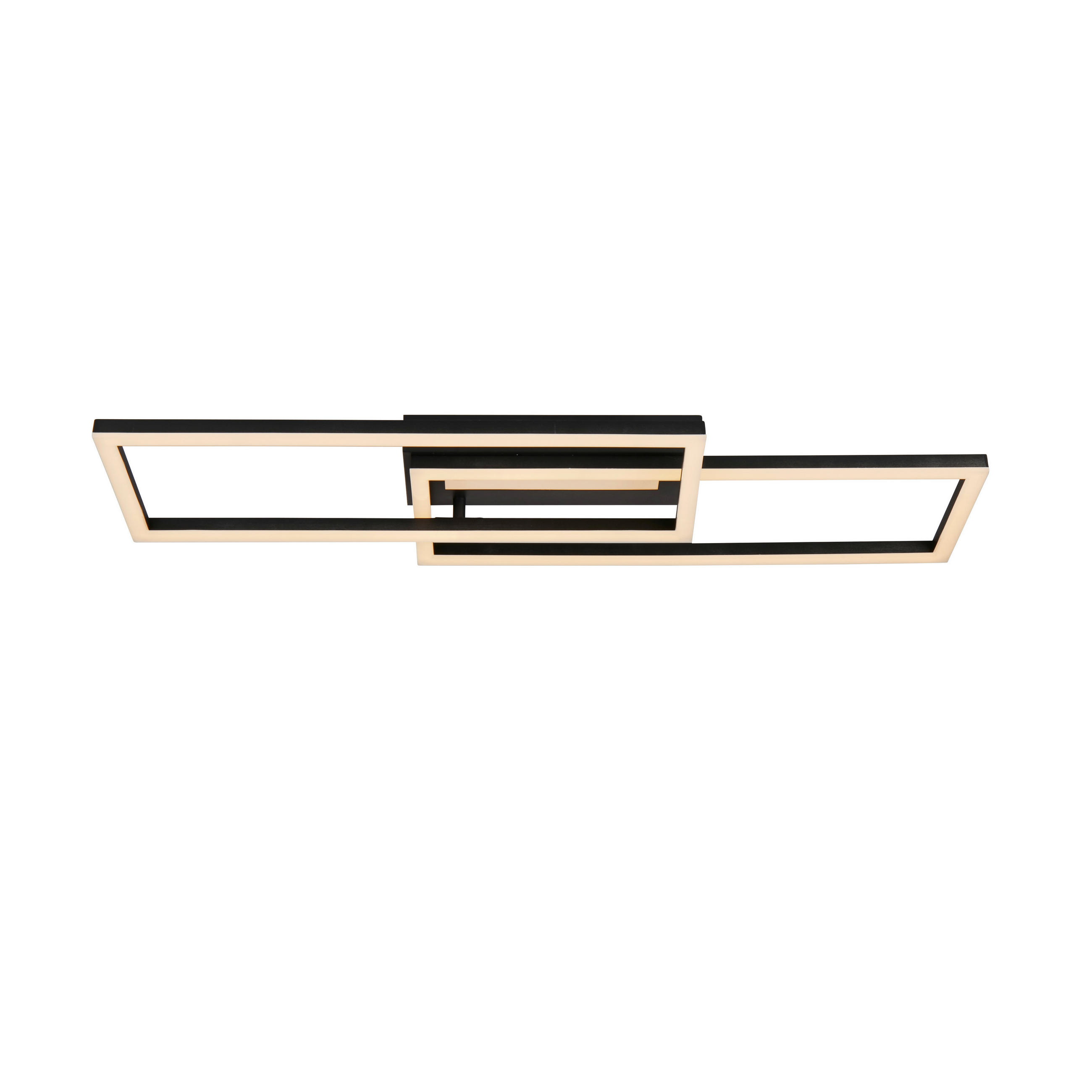 DECKENLEUCHTE Ovaloid 75/7,5/30 cm  - Schwarz/Weiß, Design, Kunststoff/Metall (75/7,5/30cm)