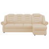 ECKSOFA in Lederlook Beige  - Beige/Schwarz, Konventionell, Kunststoff/Textil (262/165cm) - Livetastic