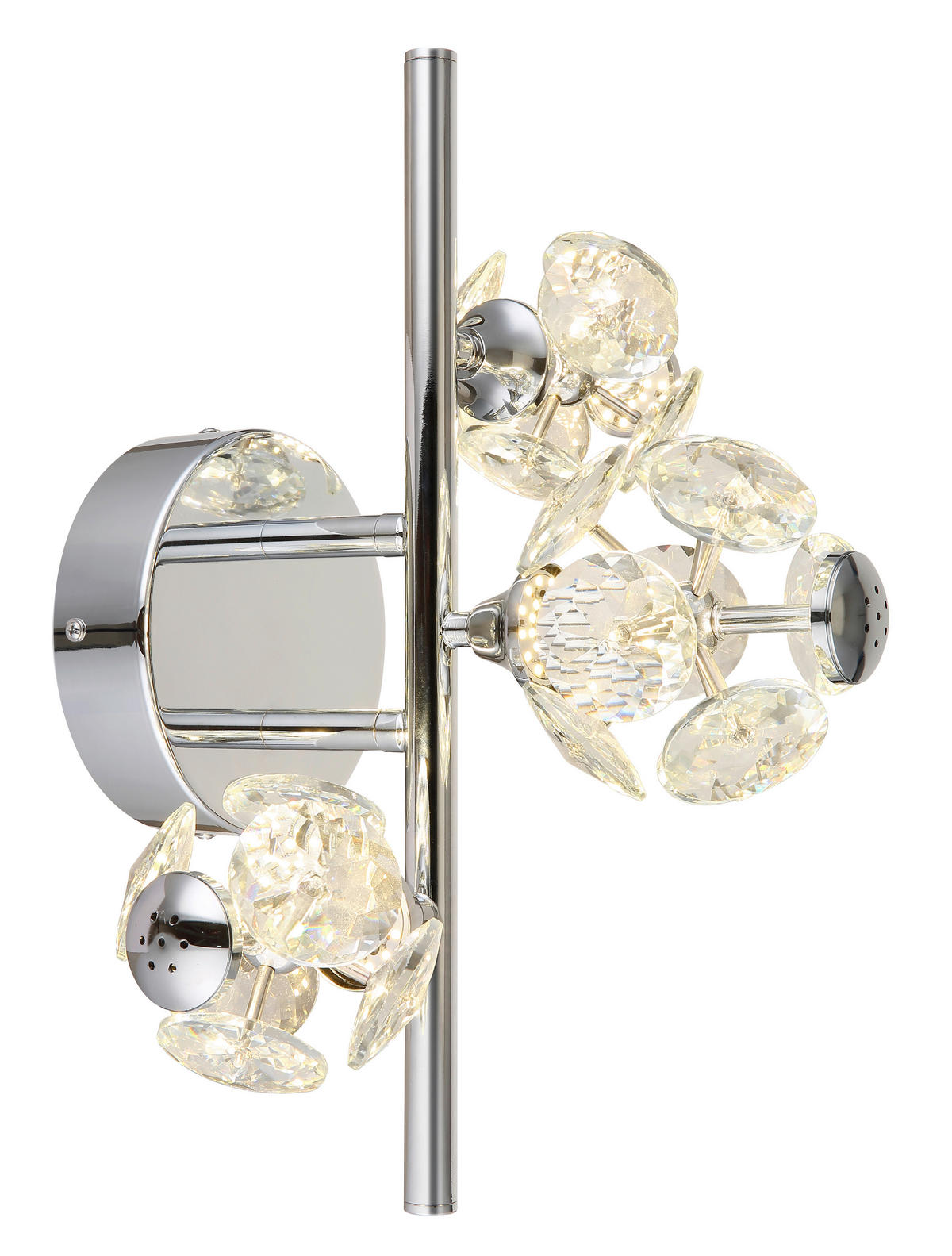 LED-WANDLEUCHTE 41/33/27 cm   - Klar/Chromfarben, KONVENTIONELL, Glas/Metall (41/33/27cm) - Globo