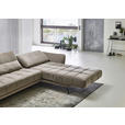 ECKSOFA in Mikrofaser Hellbraun  - Hellbraun/Schwarz, KONVENTIONELL, Textil/Metall (285/178cm) - Carryhome