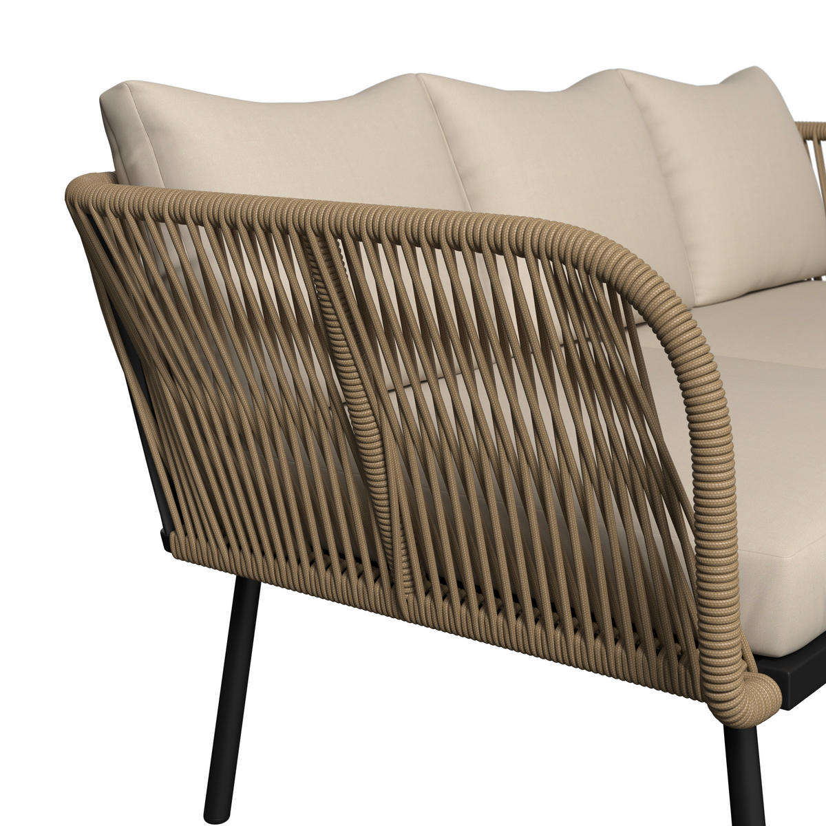 LOUNGEGARNITUR   180/73/69 cm Eisen  - Beige/Creme, MODERN, Glas/Kunststoff (180/73/69cm) - Ambia Garden