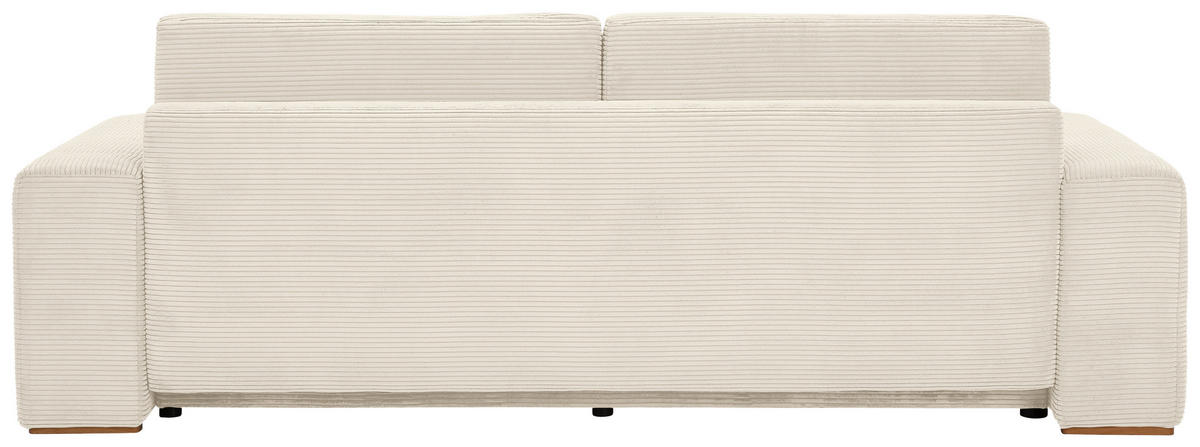 SCHLAFSOFA in Cord Creme  - Buchefarben/Creme, Konventionell, Holz/Kunststoff (255/86/123cm) - Livetastic