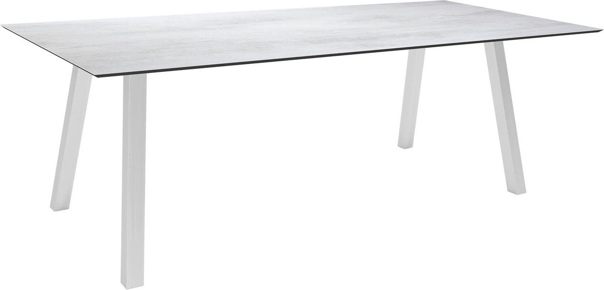 GARTENTISCH Kunststoff Hellgrau rechteckig  - Silberfarben/Hellgrau, MODERN, Kunststoff/Metall (220/100/75cm) - Stern