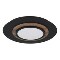 LED-DECKENLEUCHTE 48/5,6 cm   - Dunkelbraun/Schwarz, Natur, Holzwerkstoff/Kunststoff (48/5,6cm) - Globo