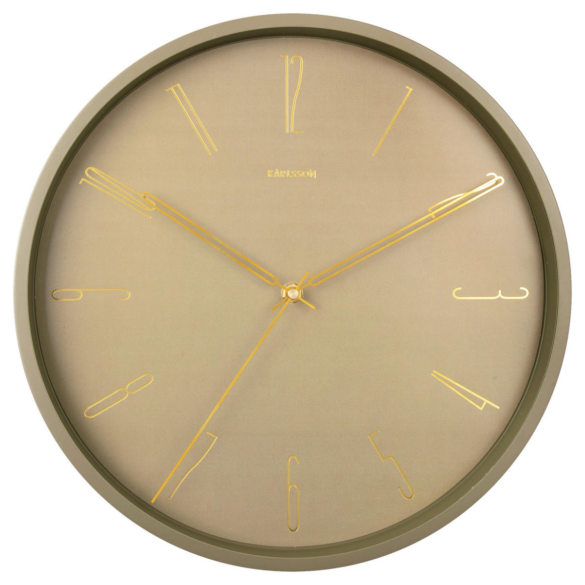 WANDUHR  Goldfarben, Grün  - Goldfarben/Grün, Basics, Metall (35/35/4cm) - Karlsson