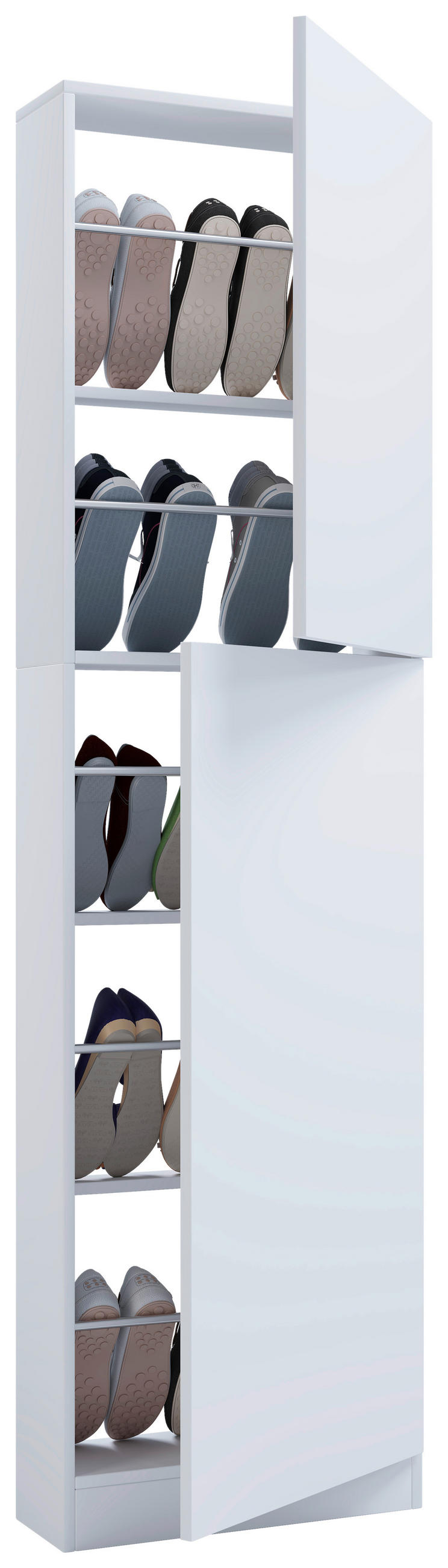 SCHUHSCHRANK Fulisa 50/180/17 cm  - Weiss, Design, Holzwerkstoff (50/180/17cm) - MID.YOU
