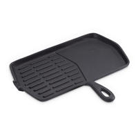 GRILLPFANNE  - Schwarz, Basics, Metall (34/30,5/2cm) - Echtwerk
