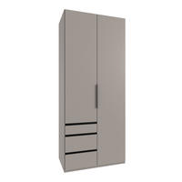 DREHTÜRENSCHRANK 100/216/58 cm,  in Sahara, 2 Tür(en)  - Schwarz/Sahara, MODERN, Holzwerkstoff/Metall (100/216/58cm) - MID.YOU