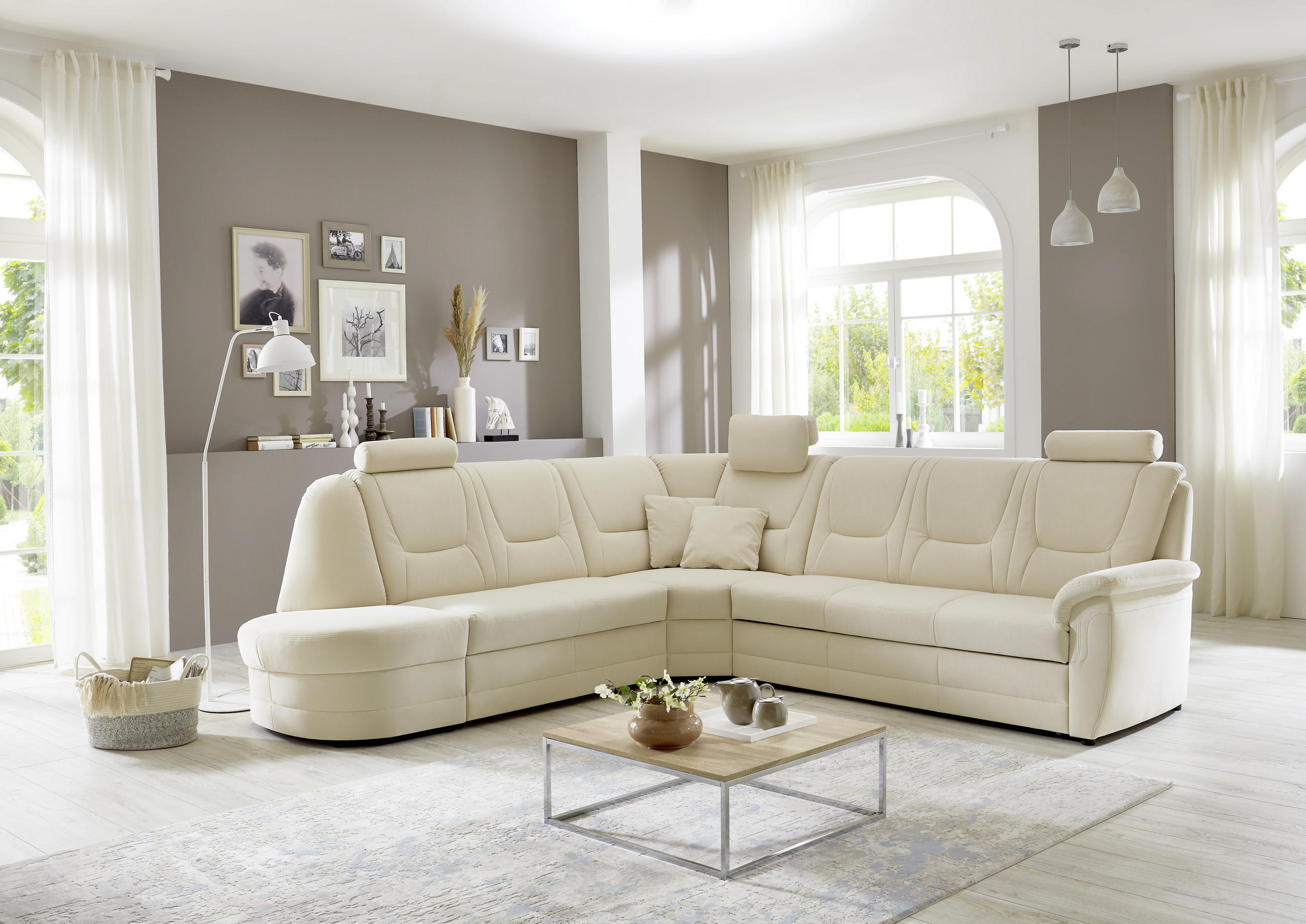 SEDACÍ SOUPRAVA, textil, přírodní barvy - přírodní barvy, Konvenční, textil (277/285cm) - Beldomo Comfort