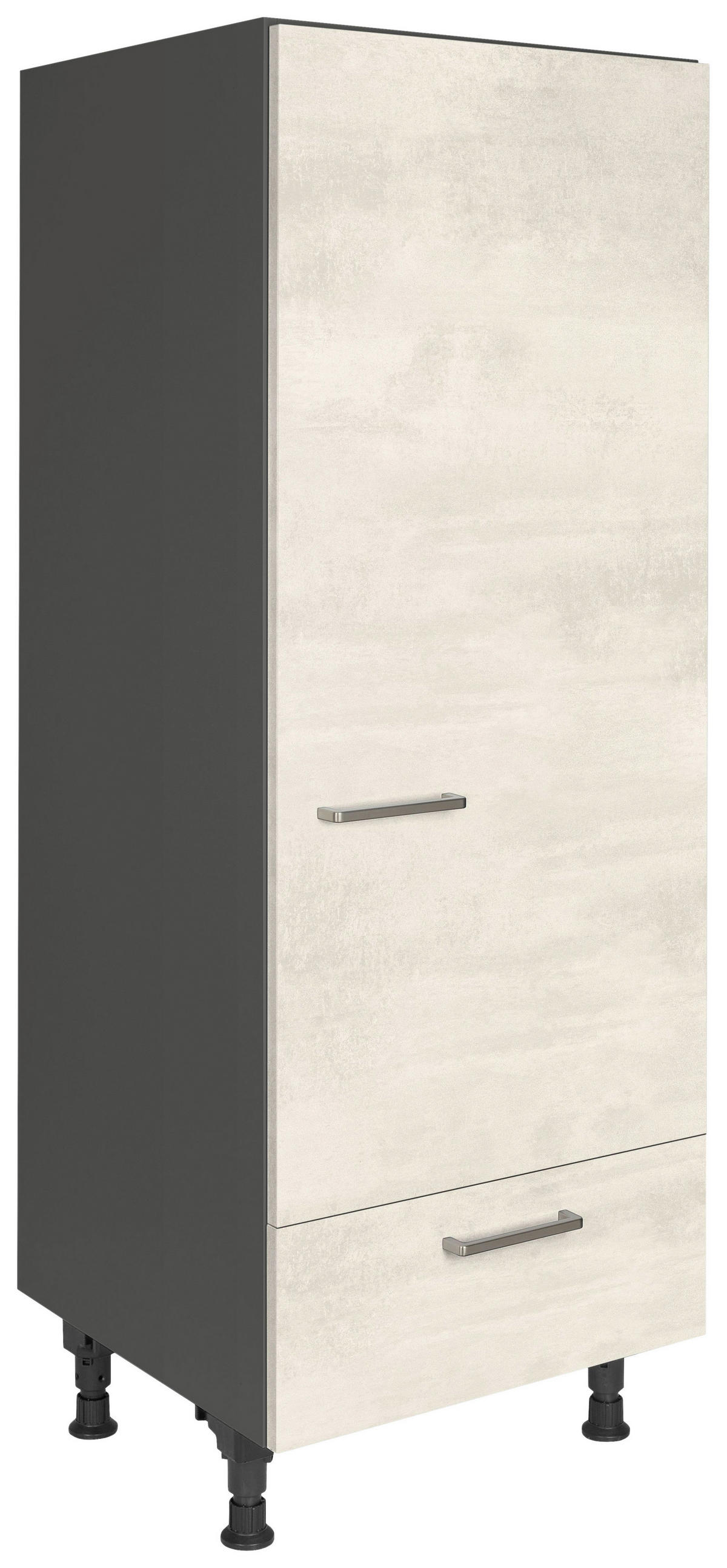 GERÄTEUMBAUSCHRANK 60/168/58 cm  in Weiß  - Schieferfarben/Edelstahlfarben, MODERN, Holzwerkstoff/Metall (60/168/58cm) - Nobilia